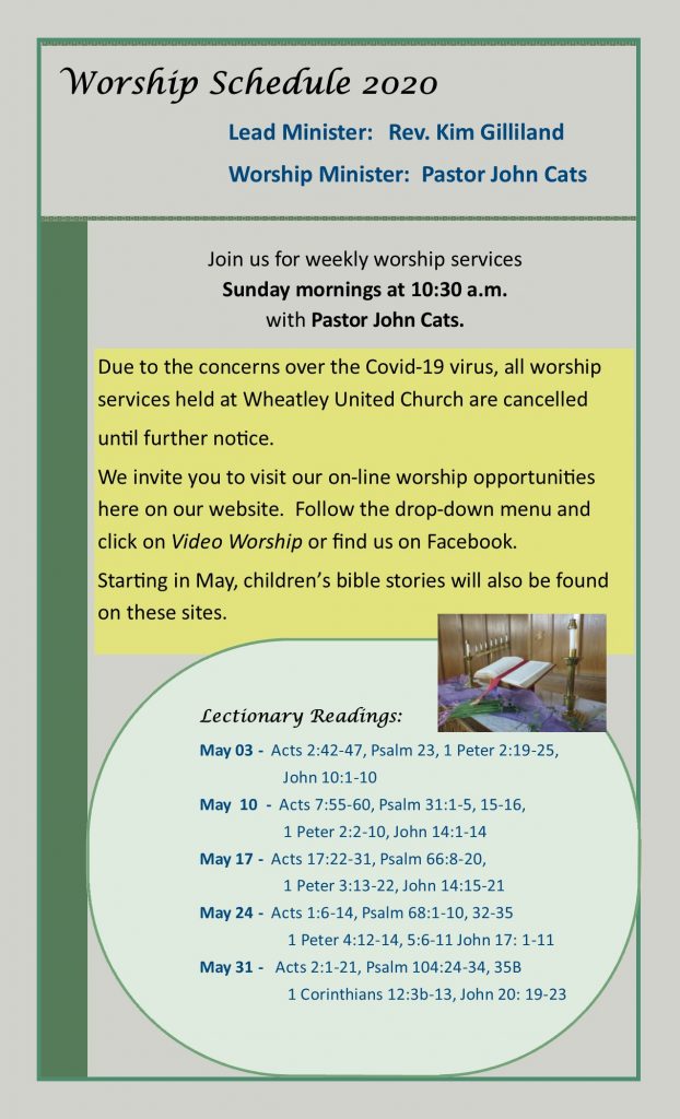 Worship Schedule - Wheatley United Church